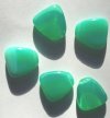 5 24x22mm Milky Green Opal Flat Drop Nuggets